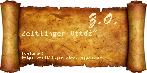 Zeitlinger Ottó névjegykártya